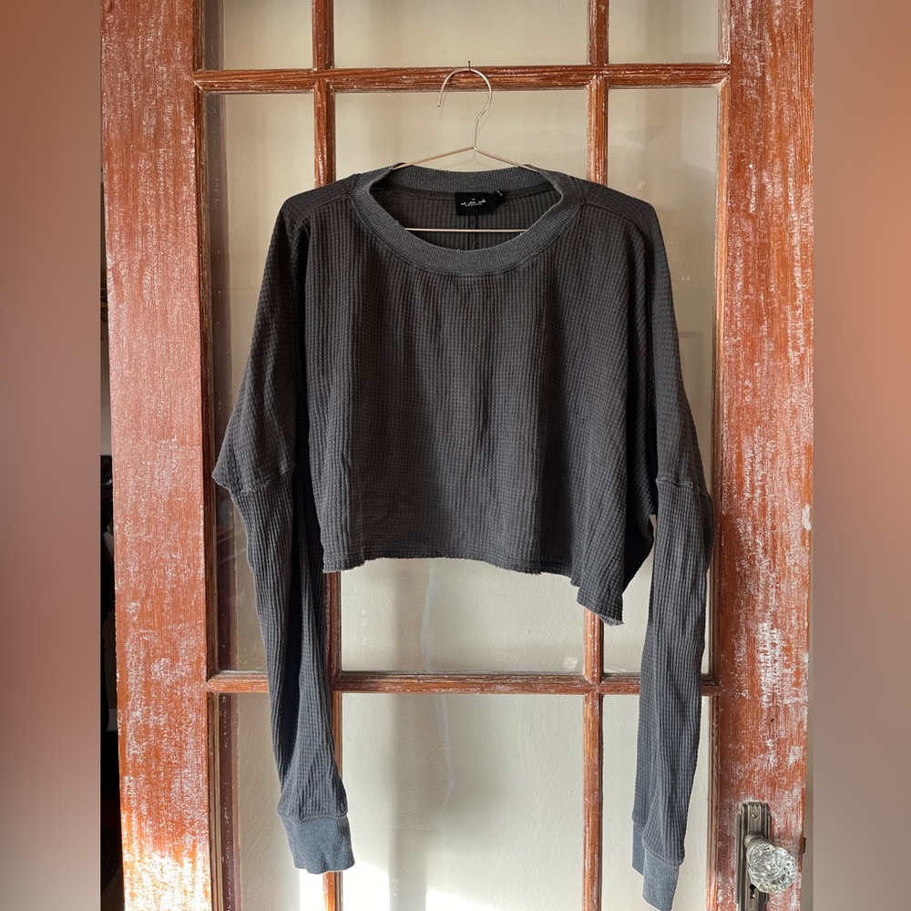 Urban Outfitters Out From Under Waffle Cropped Long sleeve Top